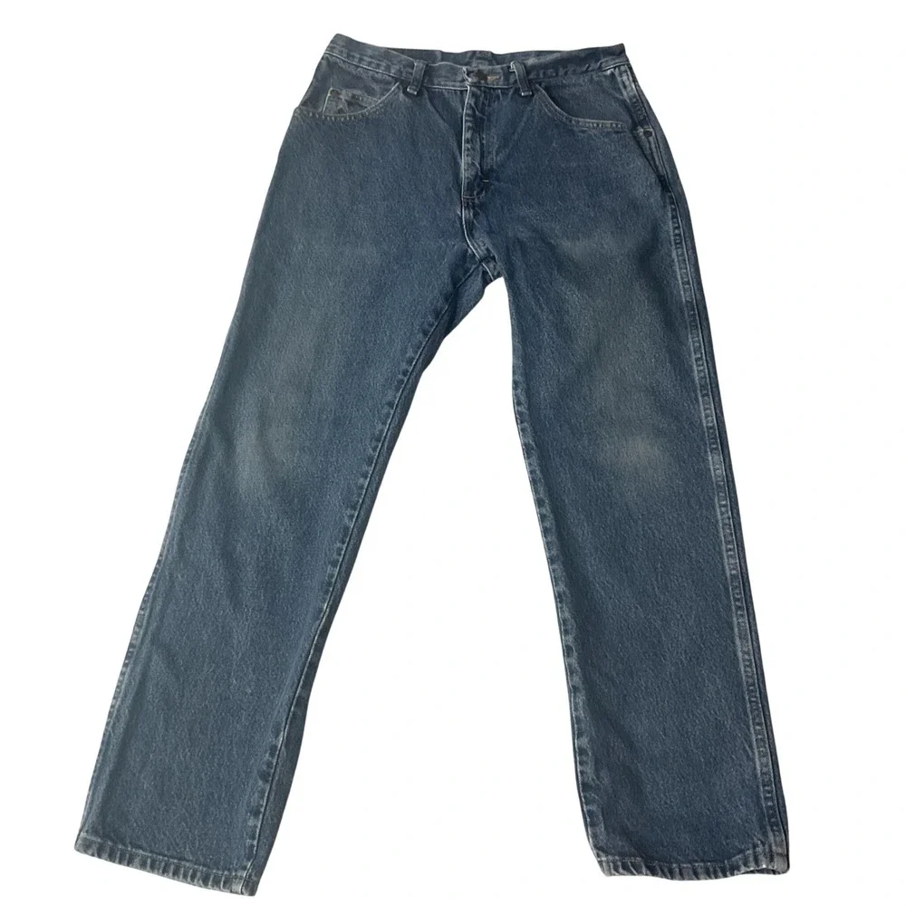 Wrangler Men's‎ Straight Leg 100% Cotton Relaxed Fit Casual Denim Jeans Size 33